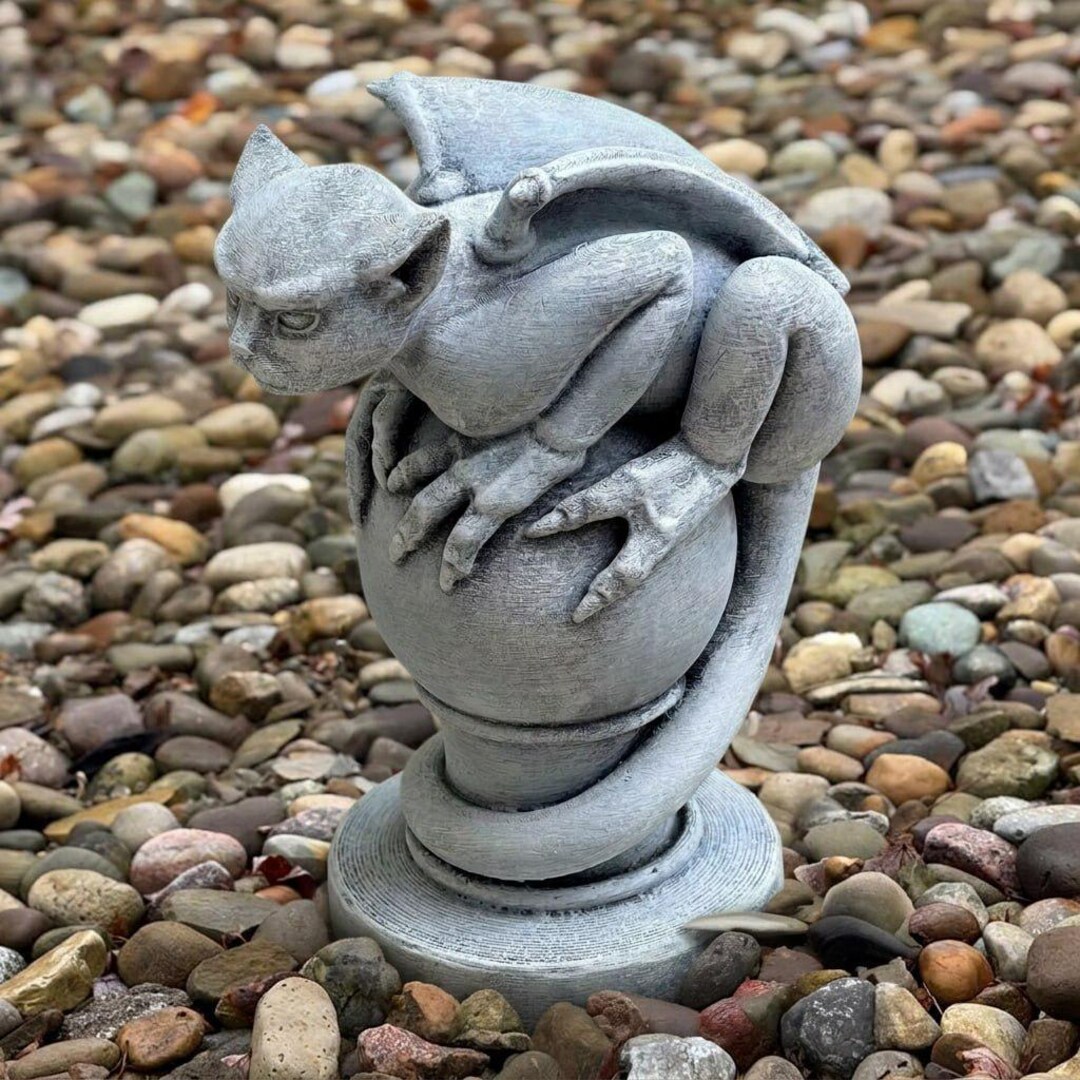 Winged Gargoyle Statue Concrete Gargoyle Sculpture Gothic Garden ...