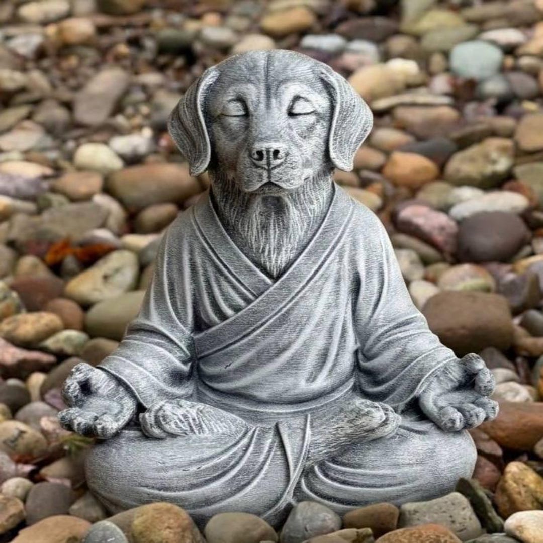 Zen Labrador Meditating Labrador Concrete Dog Statue Stone Yoga Dog Sculpture Zen ...