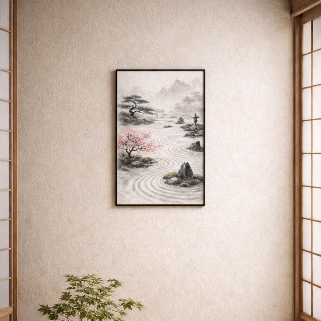 Japanese Zen Garden Poster, Japanese Wall Art Poster, Minimalist Art ...
