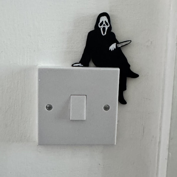 Ghostface Light Switch Topper – Horror Decor – 3D Printed Scream Wall Decoration