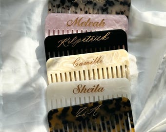 Personalized Name Hair Comb, Custom Engraved Comb, Bridesmaid Gift, Engraved Hair Comb, Wedding Hair Accessories, Gift for Her