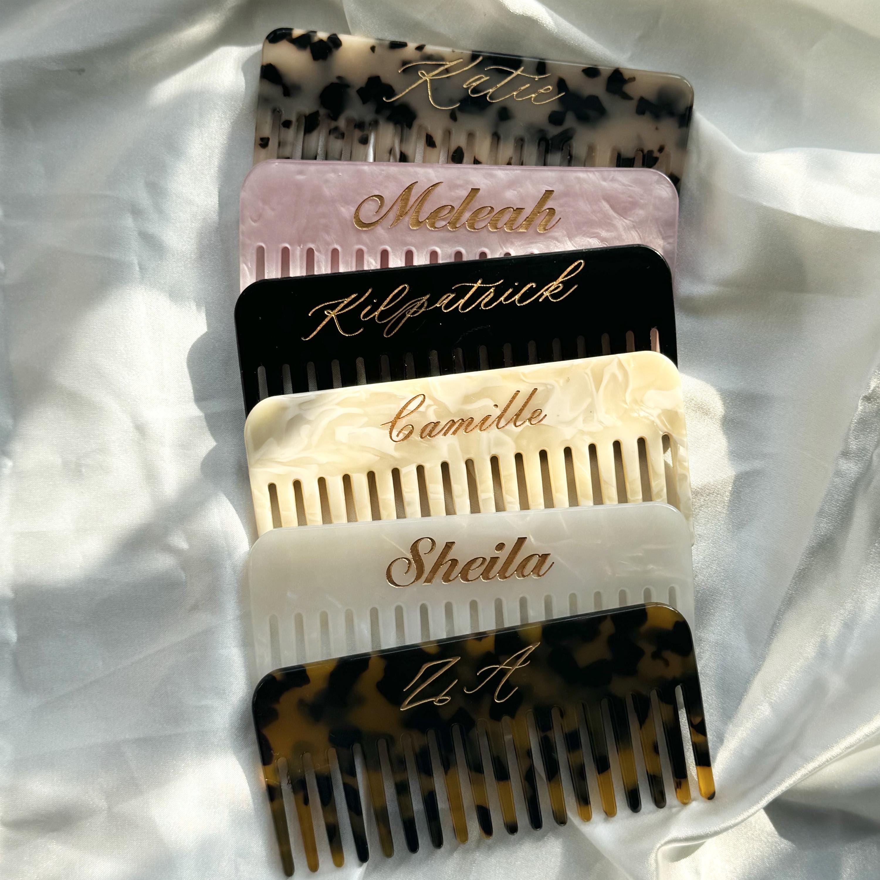 Personalized Name Hair Comb, Custom Engraved Comb, Bridesmaid Gift ...