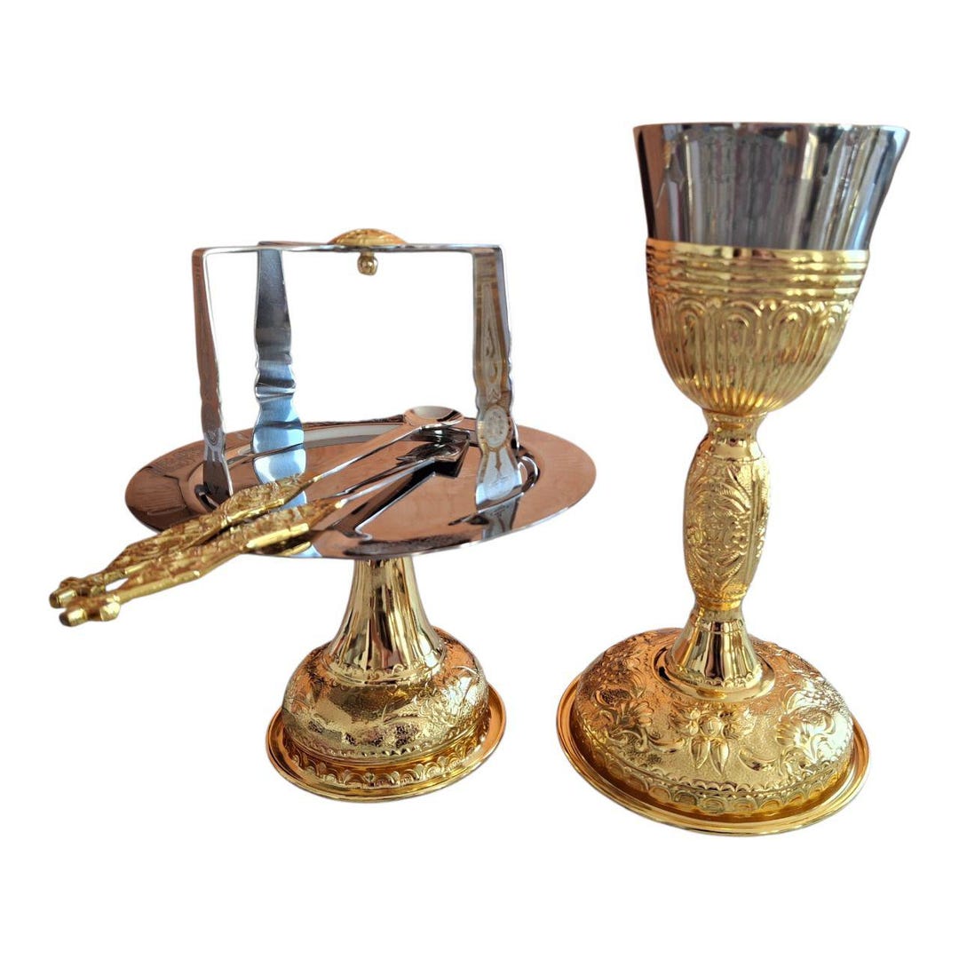 Orthodox Sponge 10.1 Oz (300ml) Gold Plated Liturgical Communion Set - Etsy