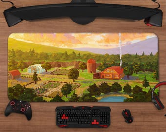 Stardew Valley Farmhouse Mouse Pad | Cozy Desk Mat, Gaming Setup Decor