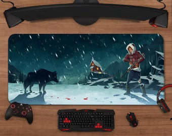 The Long Dark Winter Wolf Gaming Mouse Pad | Extended Desk Mat Setup Decor