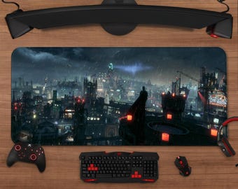 The Dark Knight Mouse Pad | Gotham Hero Extended Desk Mat | XXL Gaming Mousepad | Desk Setup Decor