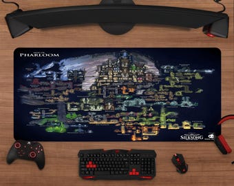 Hollow Knight Silksong Map Mouse Pad | Pharloom Gaming Desk Mat | Metroidvania Gamer Gift | Large Desk Accessories