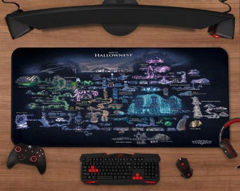 Hollow Knight Map Extended Desk Mat | Fantasy Gaming Mousepad, Vivid Colors