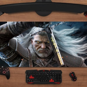 The Witcher 3 Geralt Mouse Pad: Dark Fantasy Gaming Desk Mat XXL