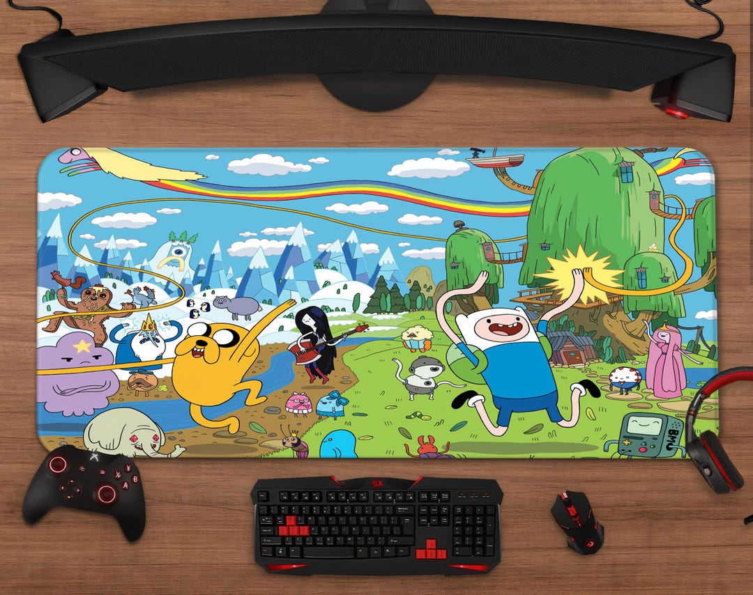 Adventure Time Mouse Pad | Cartoon Series Extended Desk Mat | XXL ...