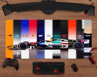 F1 Racing Mouse Pad | Formula Car Gaming Desk Mat | Motorsport Fan Accessory