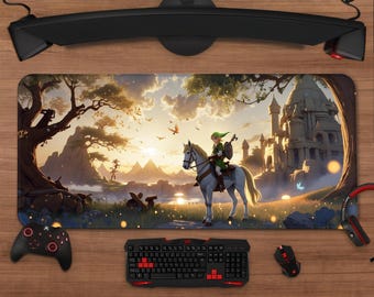 The Legend of Zelda Mouse Pad | Fantasy Adventure Desk Mat | XXL Gaming Setup Decor