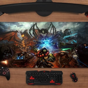 World of Warcraft Extended Gaming Mouse Pad | Fantasy MMORPG Desk Mat XXL Setup Decor
