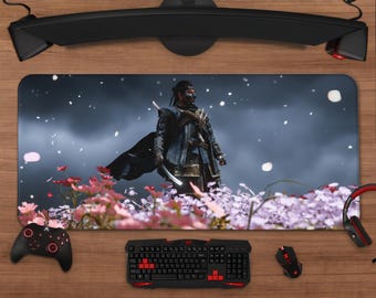 Ghost of Tsushima Samurai Desk Mat | Extended Gaming Mouse Pad, Vibrant Setup Decor