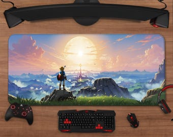 The Legend of Zelda Mouse Pad | Extended Gaming Desk Mat | XXL Fantasy Landscape Setup
