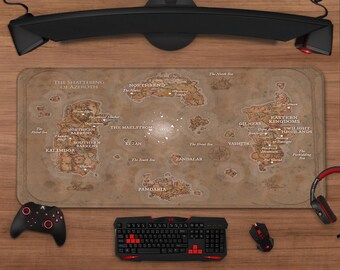 Azeroth Map Mouse Pad | Extended Gaming Desk Mat, XXL Setup Decor