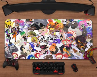 Splatoon Mouse Pad | Ink Shooter Extended Desk Mat | XXL Gaming Mousepad | Desk Setup Decor