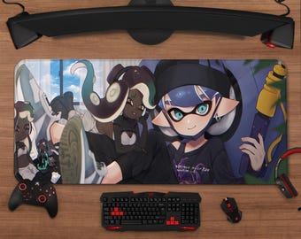 Splatoon Mouse Pad | Ink Shooter Extended Desk Mat | XXL Gaming Mousepad | Desk Setup Decor