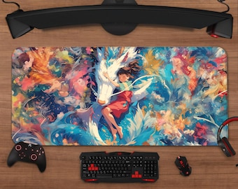 Spirited Away Mouse Pad | Anime Fantasy Extended Desk Mat | XXL Gaming Decor