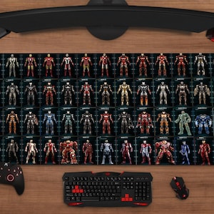Iron Man Armor Mouse Pad | Futuristic Desk Mat, XXL Gaming Setup Decor