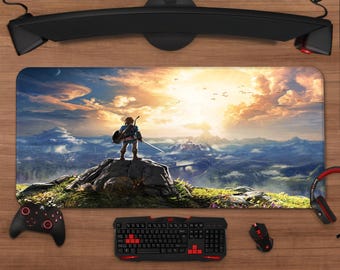 The Legend of Zelda Mouse Pad | Extended Gaming Desk Mat | XXL Fantasy Landscape Setup Decor