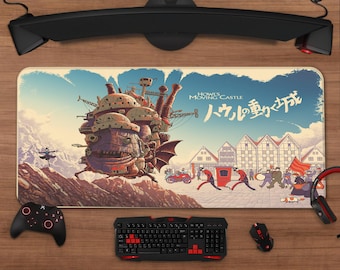 Howl's Moving Castle Mouse Pad | Fantasy Anime Desk Mat, Gaming Setup Decor