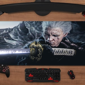 Devil May Cry Gaming Mouse Pad | Vergil Action Extended Desk Mat XXL