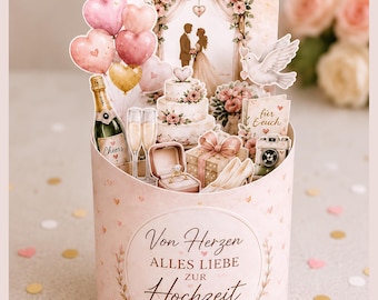 Duplo Banderole Hochzeit & Verlobung zum Ausdrucken | Geldgeschenk zur Hochzeit | Süße Geschenkverpackung für Brautpaar | PDF download