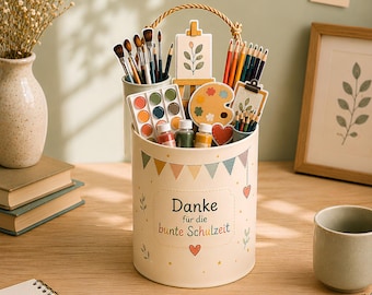 Duplo Banderole Abschied Schule | Geschenk für Lehrer | Druckvorlage zum Schuljahresende | Wertschätzung für Kunstlehrer | Ferienbeginn