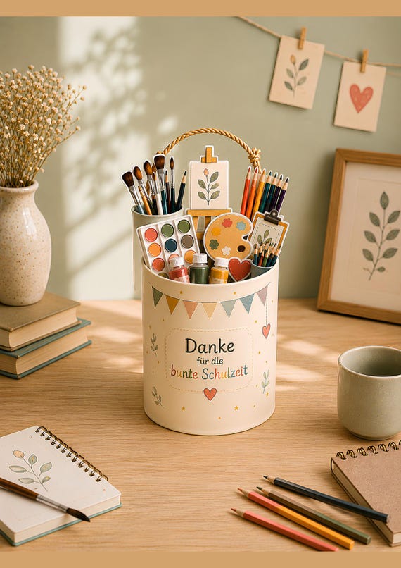 Duplo Banderole Abschied Schule | Geschenk für Lehrer | Druckvorlage zum Schuljahresende | Wertschätzung für Kunstlehrer | Ferienbeginn