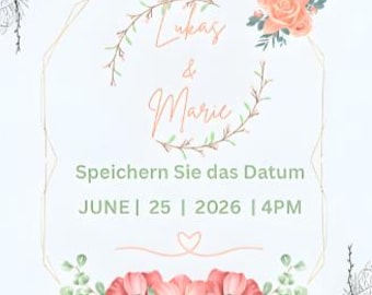 Hochzeitseinladung in einem anderen Stil