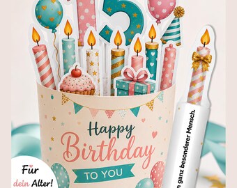 Duplo Banderole Geburtstag Vorlage zum Ausdrucken | Geldgeschenk & Gutschein Verpackung | Geburtstagsgeschenk PDF