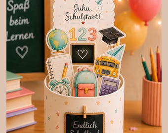Schulanfang Duplo Vorlage zum Drucken | Schüler Geschenkidee zur Einschulung | Kleine Aufmerksamkeit für Kita & Schule