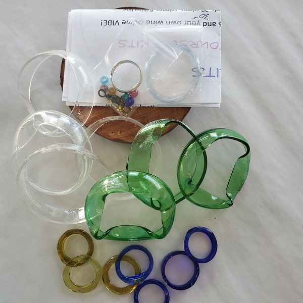 GLASS DIY WINDCHIME kits, mini windchime kits, mobile, eco friendly, wind chimes, do it yourself kits, kits, yard art, garden Decorations