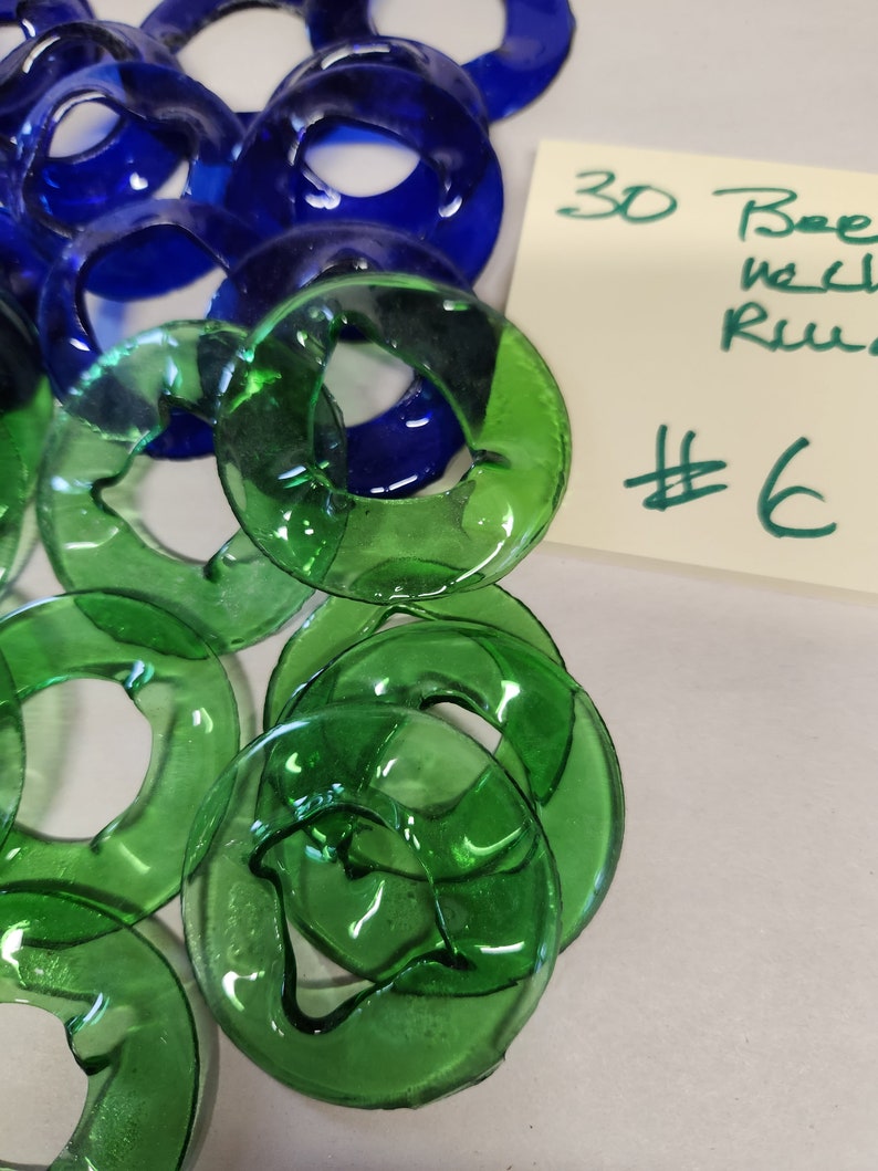 30 stuk BIERFLES GROOTTE glazen ringen 6 doe-het-zelfprojecten tuindecor windgong tuinkunst afbeelding 2