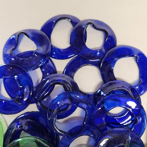 30 piece BEER BOTTLE SIZE glass rings 6 diy projects garden decor windchimes yard art image 3