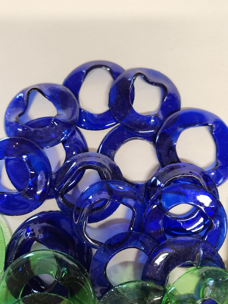 30 stuk BIERFLES GROOTTE glazen ringen 6 doe-het-zelfprojecten tuindecor windgong tuinkunst afbeelding 3