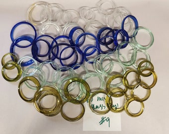 60 piece ROUND GLASS RINGS # 9 diy projects mosiacs yard art windchimes wll decorations