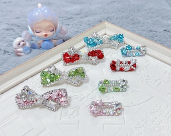 Spinki do włosów dla psów, kokardki z kryształkami, spinka do włosów dla małych psów, maltańczyków, yorków, błyszczące akcesoria dla kotów, błyszczące kokardy do pielęgnacji zwierząt, bez poślizgu