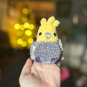 Crochet Cinnamon Cockatiel Bird, Handmade Soft Toy, Unique Gift, Bird Lover, Perfect Handheld Size