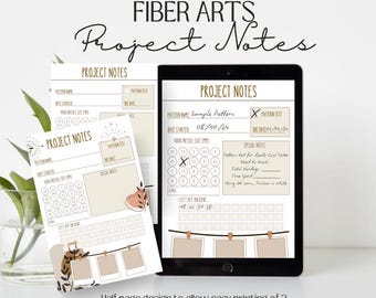 Häkeln und Stricken Projektplaner: Halbe Seite (Digitaler Download)