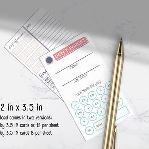 Printable Project Keeper Cards | Crochet | Knitting Project Organizer | Fiber Project Notes | PDF | 2.5&quot; x 3&quot; | Two Layout Options