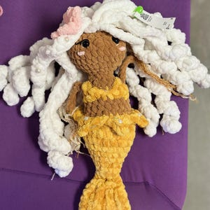 Crochet Mermaid Plush: Handmade Amigurumi Ocean Toy with Pearl Details