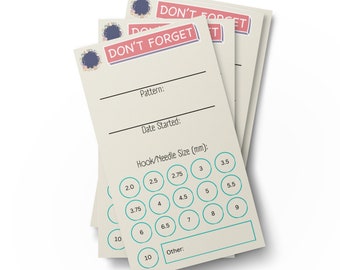 Crochet Project Tags Cards Set of 50 WIP Progress Tracker for Fiber Projects