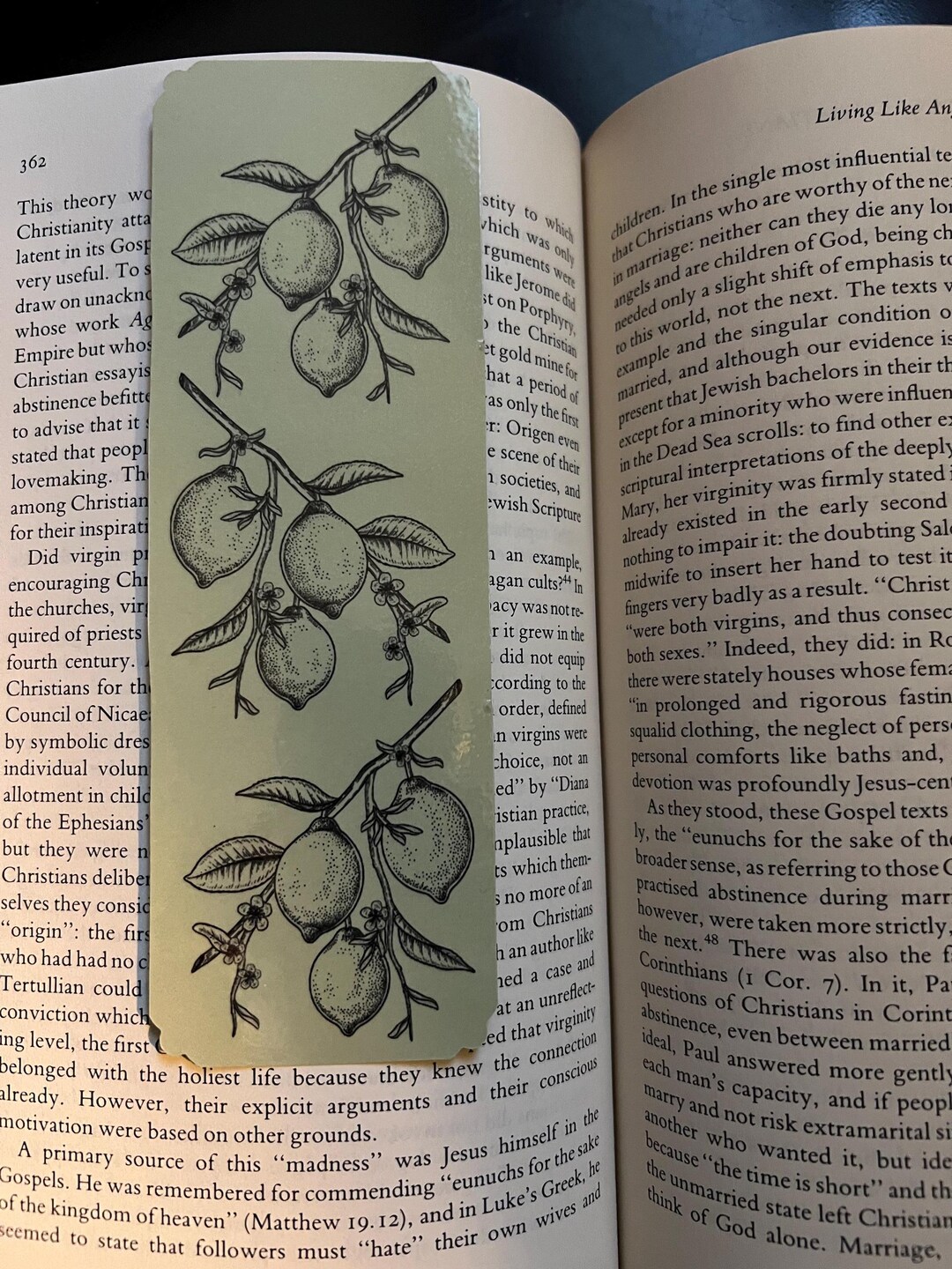 Vintage Botanical Illustrated Lemon Bookmark, Printed Art, Green ...
