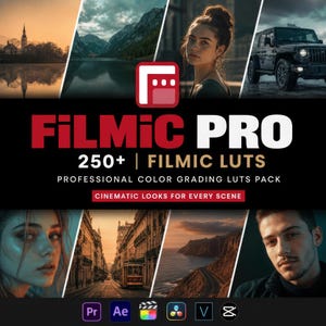 250+ Filmic Pro LUTs, Cinematic Video Color Grading Presets for Mobile Filmmaking, Premiere Pro Final Cut DaVinci CapCut, Instant Download