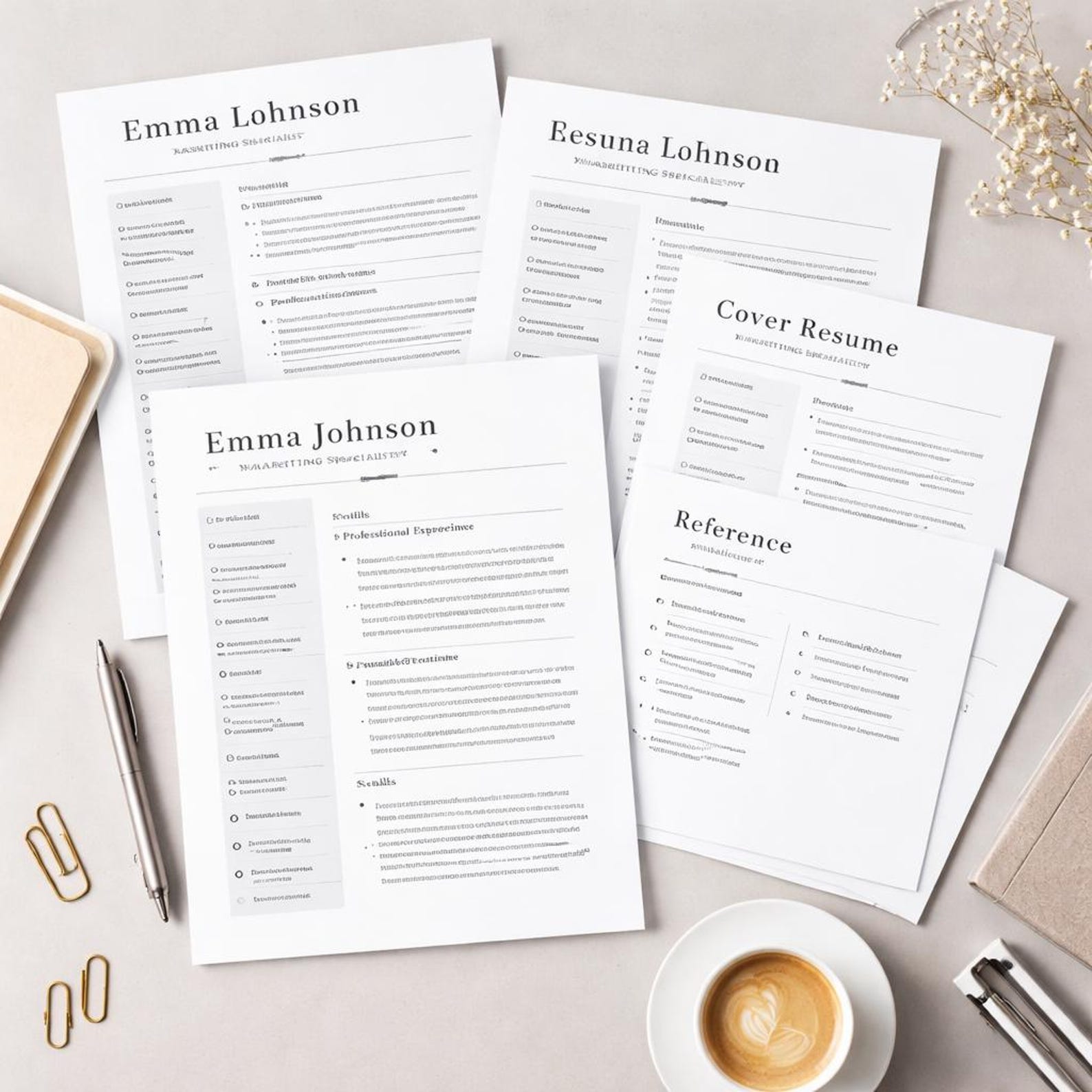 ATS Friendly Resume Template Word Google Docs Pages Minimalist CV ...