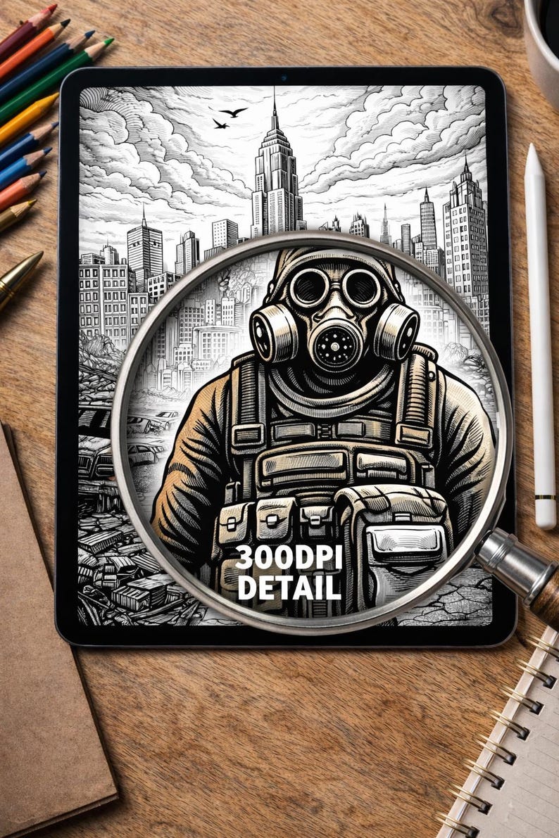 Zombie Apocalypse Coloring Book | 77 Pages Post Apocalyptic Scenes ...