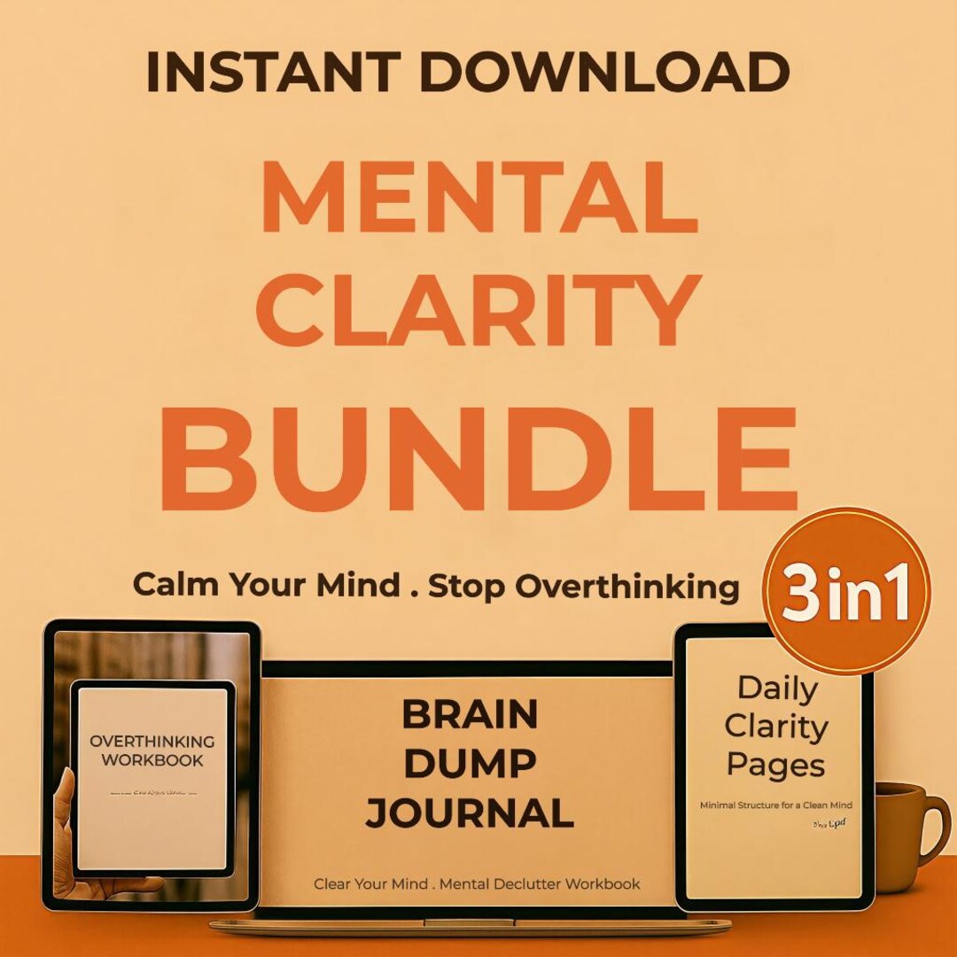 Mental Clarity Bundle Printable PDF, Stop Overthinking Workbook ...