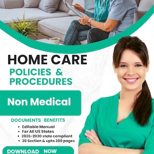 Non-Medical Home Care Policy Manual | Editable Agency Template (MS Word)